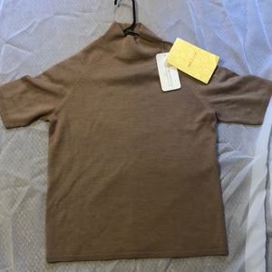 Short sleeve turtleneck sweater